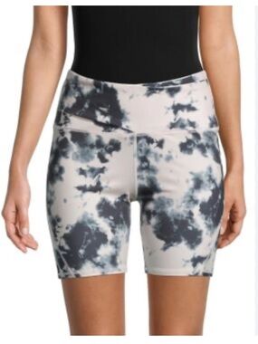 Balance Collection Black & White Tie-Dye High-Rise Bike Shorts